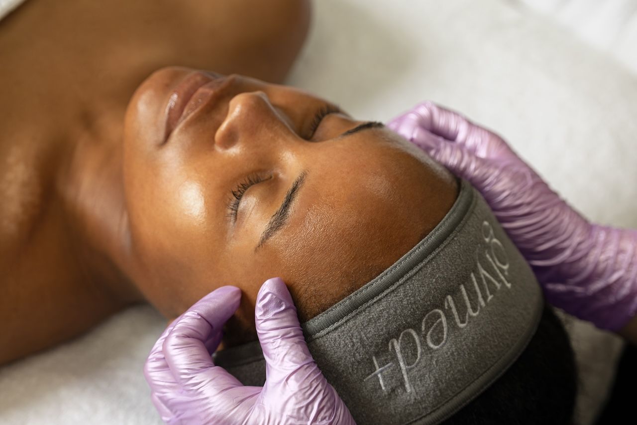 skincare professional after using glymed products to help clients skin